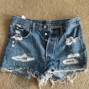 Levis Distressed Denim Shorts